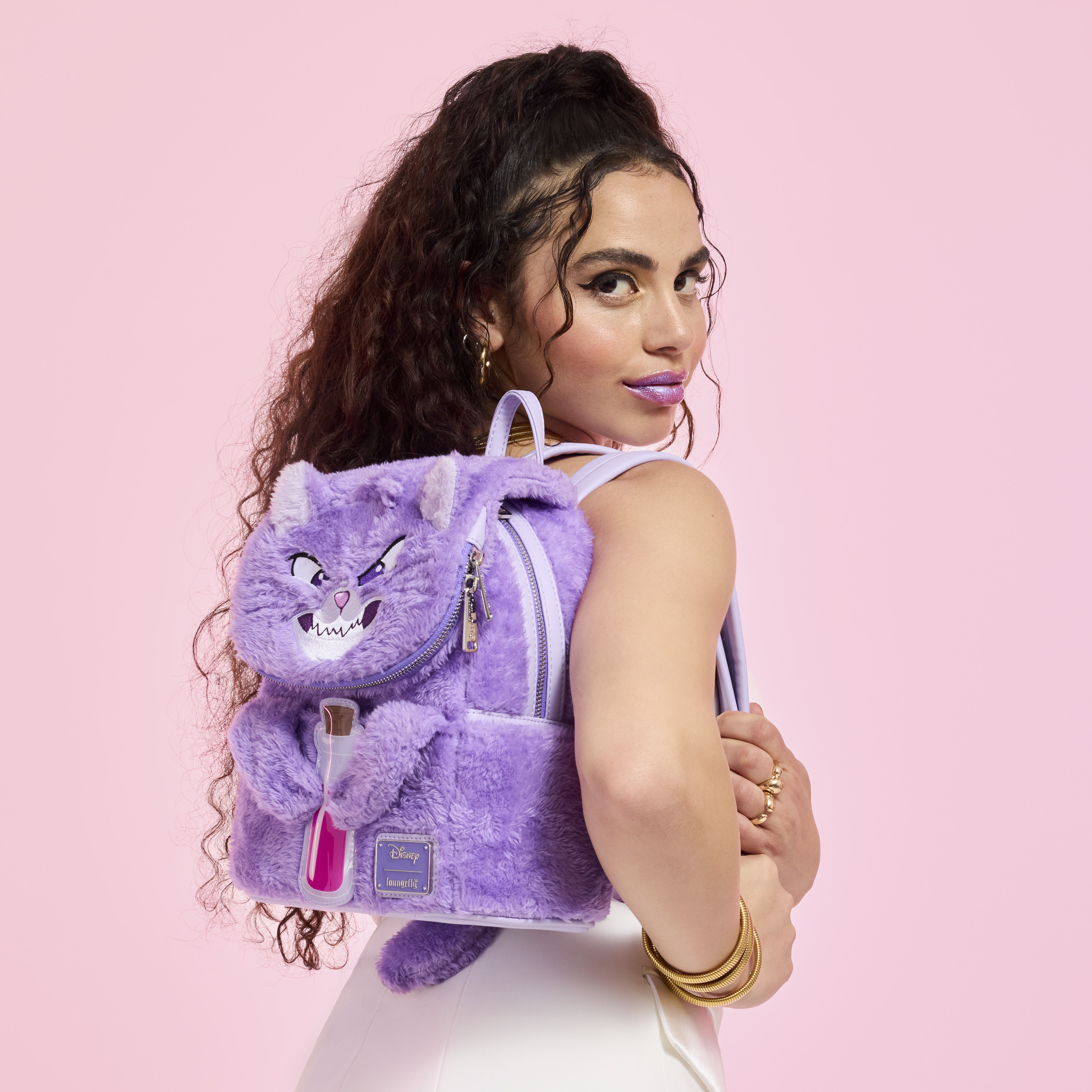 ハンドメイド 3roomsバッグ フランシュリッペ うじゃうじゃねこ パープル The Emperor's New Groove Yzma Cat Plush Cosplay Mini Backpack